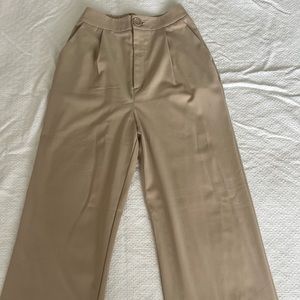 Beige wide leg pants